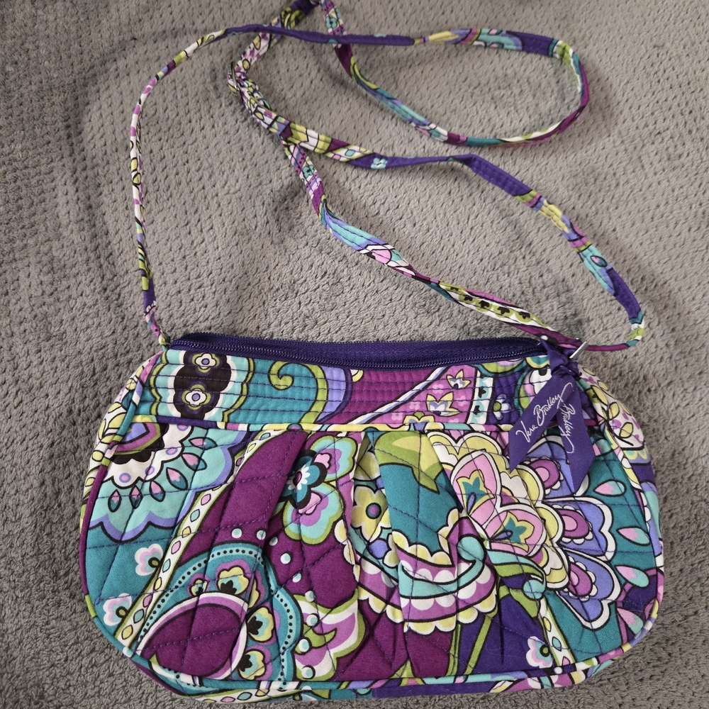 Vera Bradley Purple and Teal Floral Crossbody Bag